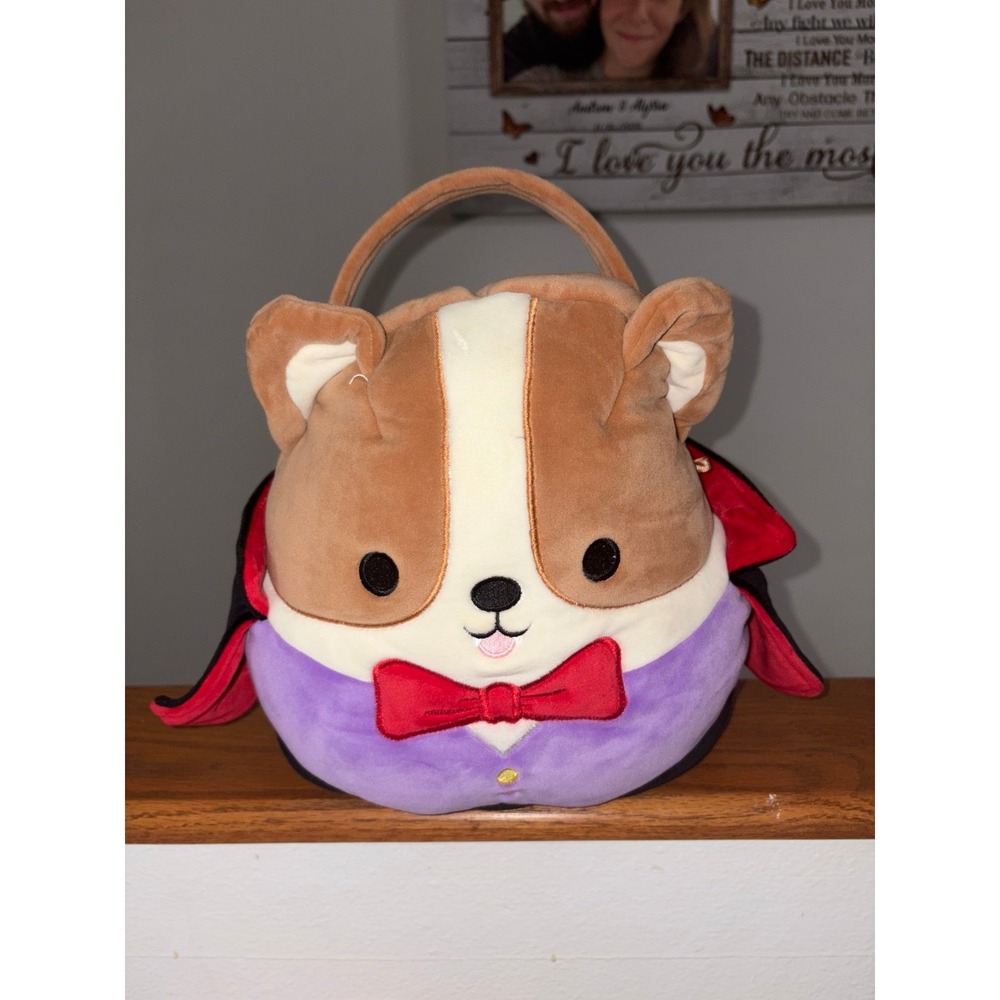 Squishmallows 2023 Halloween 12" Reginald the Corgi Dracula Plush Treat Pail